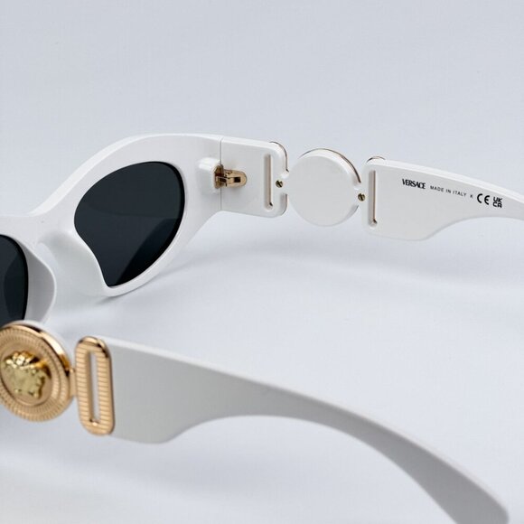Versace VE4480U 314/87 BRAND NEW Sunglasses White Dark Grey Oval Unisex
